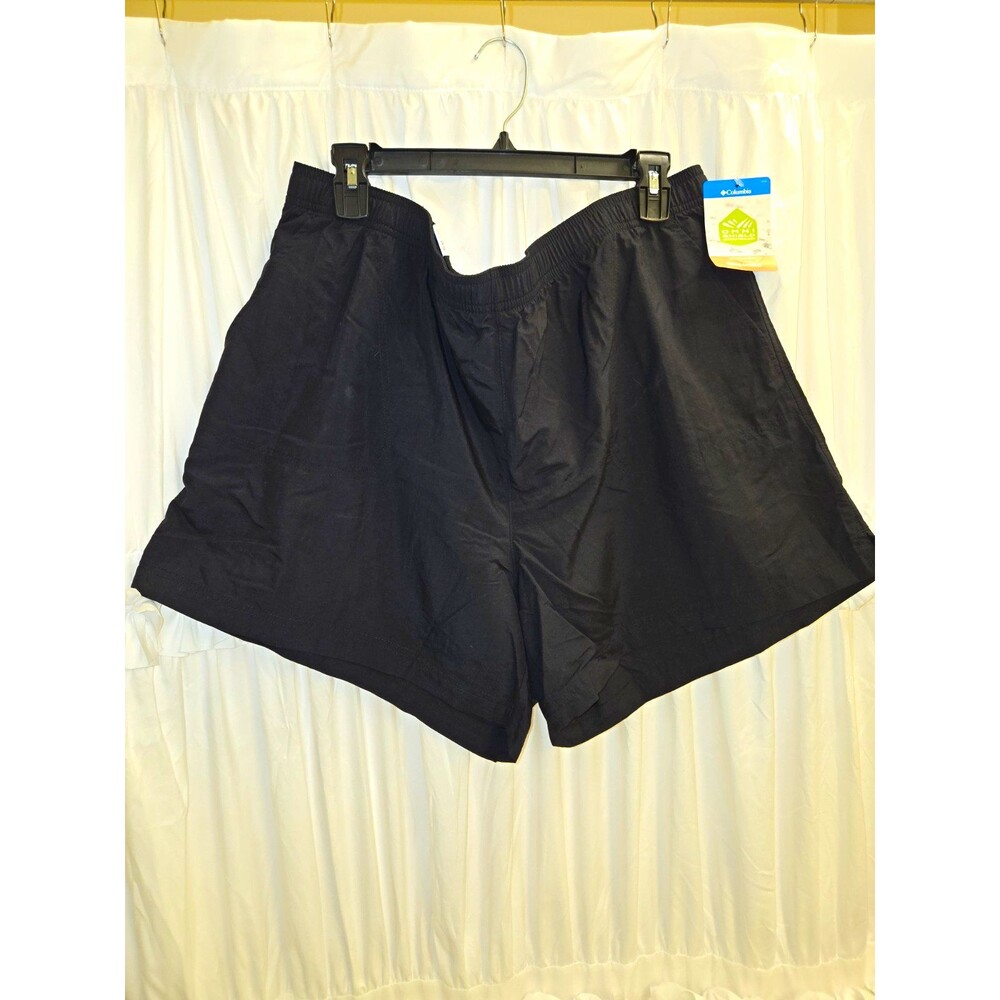 Columbia Omni-Shield Women Black Athletic Shorts 2XL Elastic Waist